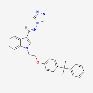 molecular formula C28H27N5O B5527726 (E)-1-[1-[2-[4-(2-phenylpropan-2-yl)phenoxy]ethyl]indol-3-yl]-N-(1,2,4-triazol-4-yl)methanimine 