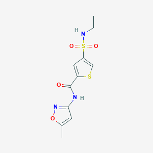 molecular formula C11H13N3O4S2 B5527741 4-(ethylsulfamoyl)-N-(5-methyl-1,2-oxazol-3-yl)thiophene-2-carboxamide 