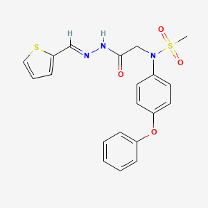 molecular formula C20H19N3O4S2 B5527764 N-(4-PHENOXYPHENYL)-N-({N'-[(E)-(THIOPHEN-2-YL)METHYLIDENE]HYDRAZINECARBONYL}METHYL)METHANESULFONAMIDE 