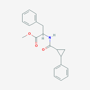 molecular formula C20H21NO3 B5527796 Methyl 3-phenyl-2-[(2-phenylcyclopropanecarbonyl)amino]propanoate 