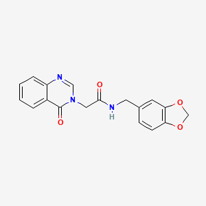 molecular formula C18H15N3O4 B5527804 N-(1,3-benzodioxol-5-ylmethyl)-2-(4-oxoquinazolin-3(4H)-yl)acetamide 