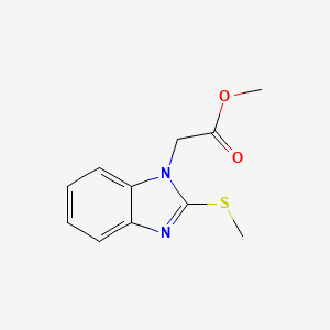 molecular formula C11H12N2O2S B5527860 METHYL 2-[2-(METHYLSULFANYL)-1H-1,3-BENZODIAZOL-1-YL]ACETATE 