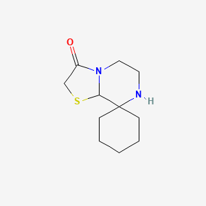molecular formula C11H18N2OS B5527927 DIHYDRO-5'{H}-SPIRO[CYCLOHEXANE-1,8'-[1,3]THIAZOLO[3,2-{A}]PYRAZIN]-3'(2'{H})-ONE 