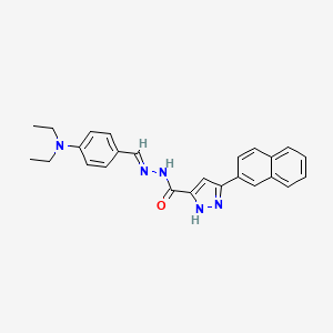 molecular formula C25H25N5O B5527961 N'-{(E)-[4-(DIETHYLAMINO)PHENYL]METHYLIDENE}-3-(2-NAPHTHYL)-1H-PYRAZOLE-5-CARBOHYDRAZIDE 