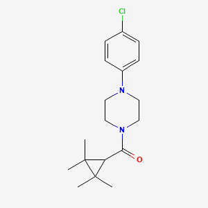 molecular formula C18H25ClN2O B5528000 (4-(4-Chlorophenyl)piperazin-1-yl)(2,2,3,3-tetramethylcyclopropyl)methanone 