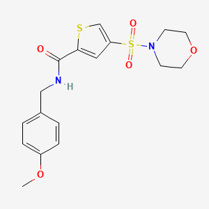 molecular formula C17H20N2O5S2 B5528029 N-(4-methoxybenzyl)-4-(4-morpholinylsulfonyl)-2-thiophenecarboxamide 