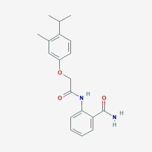 molecular formula C19H22N2O3 B5528106 2-{2-[3-Methyl-4-(methylethyl)phenoxy]acetylamino}benzamide 
