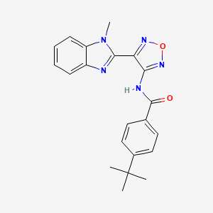 molecular formula C21H21N5O2 B5528139 4-tert-Butyl-N-[4-(1-methyl-1H-benzoimidazol-2-yl)-furazan-3-yl]-benzamide 