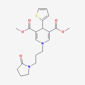 molecular formula C20H24N2O5S B5528178 3,5-DIMETHYL 1-[3-(2-OXOPYRROLIDIN-1-YL)PROPYL]-4-(THIOPHEN-2-YL)-1,4-DIHYDROPYRIDINE-3,5-DICARBOXYLATE 