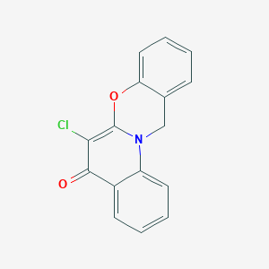 molecular formula C16H10ClNO2 B055282 6-Chloro-5H,12H-quinolino[2,1-b][1,3]benzoxazin-5-one CAS No. 121909-61-3