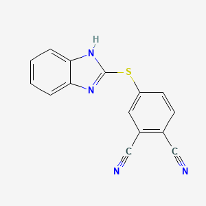 molecular formula C15H8N4S B5528205 4-(1H-1,3-BENZODIAZOL-2-YLSULFANYL)BENZENE-1,2-DICARBONITRILE 