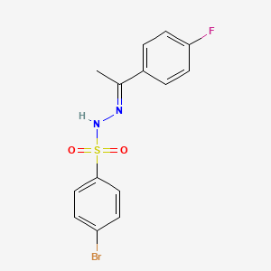 molecular formula C14H12BrFN2O2S B5528339 4-bromo-N-[(E)-1-(4-fluorophenyl)ethylideneamino]benzenesulfonamide 