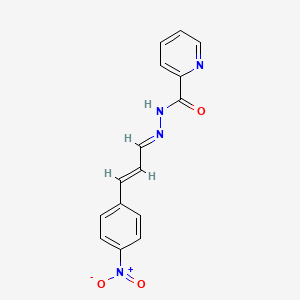 molecular formula C15H12N4O3 B5528340 N'-[3-(4-nitrophenyl)-2-propen-1-ylidene]-2-pyridinecarbohydrazide 
