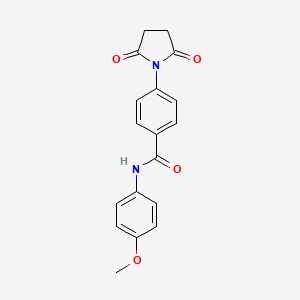 molecular formula C18H16N2O4 B5528408 4-(2,5-dioxopyrrolidin-1-yl)-N-(4-methoxyphenyl)benzamide 
