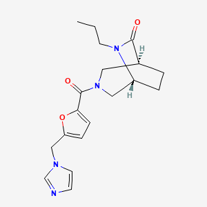 molecular formula C19H24N4O3 B5528452 (1S,5R)-3-[5-(imidazol-1-ylmethyl)furan-2-carbonyl]-6-propyl-3,6-diazabicyclo[3.2.2]nonan-7-one 