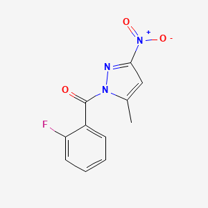 molecular formula C11H8FN3O3 B5528466 (2-fluorophenyl)(5-methyl-3-nitro-1H-pyrazol-1-yl)methanone 