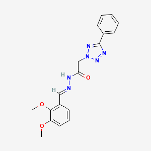 molecular formula C18H18N6O3 B5528680 N'-[(E)-(2,3-dimethoxyphenyl)methylidene]-2-(5-phenyl-2H-tetrazol-2-yl)acetohydrazide 