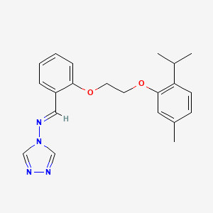 molecular formula C21H24N4O2 B5528808 N-[(E)-(2-{2-[5-methyl-2-(propan-2-yl)phenoxy]ethoxy}phenyl)methylidene]-4H-1,2,4-triazol-4-amine 