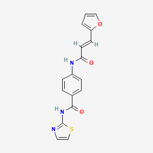 molecular formula C17H13N3O3S B5528825 4-[(2E)-3-(FURAN-2-YL)PROP-2-ENAMIDO]-N-(1,3-THIAZOL-2-YL)BENZAMIDE 