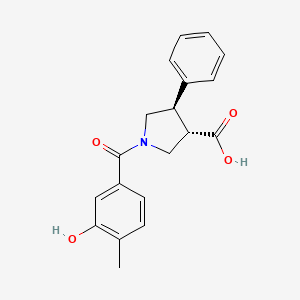 molecular formula C19H19NO4 B5528914 (3S,4R)-1-(3-hydroxy-4-methylbenzoyl)-4-phenylpyrrolidine-3-carboxylic acid 