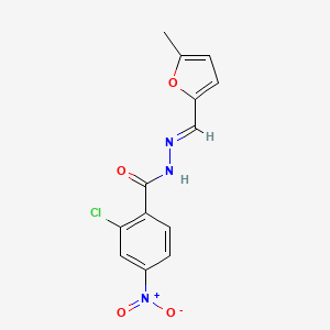 molecular formula C13H10ClN3O4 B5529018 2-chloro-N-[(E)-(5-methylfuran-2-yl)methylideneamino]-4-nitrobenzamide 