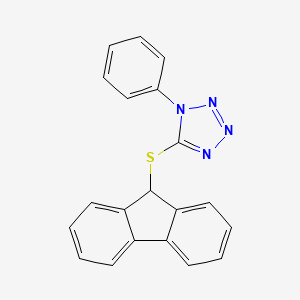 molecular formula C20H14N4S B5529089 5-(9H-FLUOREN-9-YLSULFANYL)-1-PHENYL-1H-1,2,3,4-TETRAZOLE 