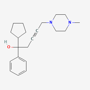 molecular formula C21H30N2O B5529121 1-Cyclopentyl-5-(4-methylpiperazin-1-yl)-1-phenylpent-3-yn-1-ol 