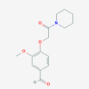 molecular formula C15H19NO4 B5529122 3-methoxy-4-[2-oxo-2-(piperidin-1-yl)ethoxy]benzaldehyde 