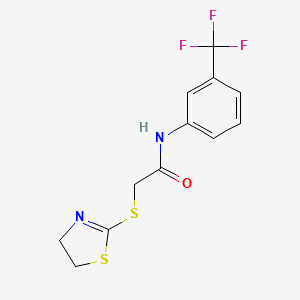molecular formula C12H11F3N2OS2 B5529158 2-(4,5-dihydro-1,3-thiazol-2-ylsulfanyl)-N-[3-(trifluoromethyl)phenyl]acetamide 