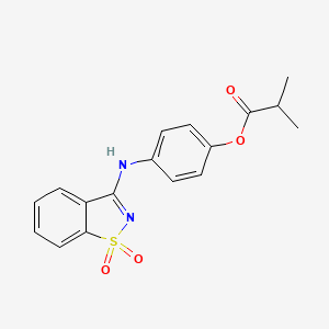 molecular formula C17H16N2O4S B5529192 4-[(1,1-DIOXO-1H-1,2-BENZISOTHIAZOL-3-YL)AMINO]PHENYL 2-METHYLPROPANOATE 