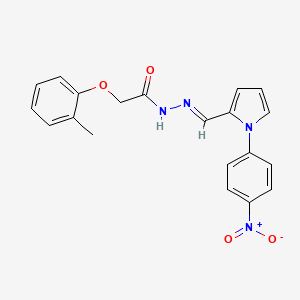 molecular formula C20H18N4O4 B5529321 2-(2-methylphenoxy)-N-[(E)-[1-(4-nitrophenyl)pyrrol-2-yl]methylideneamino]acetamide 