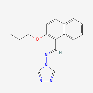 molecular formula C16H16N4O B5529325 N-[(E)-(2-propoxynaphthalen-1-yl)methylidene]-4H-1,2,4-triazol-4-amine 