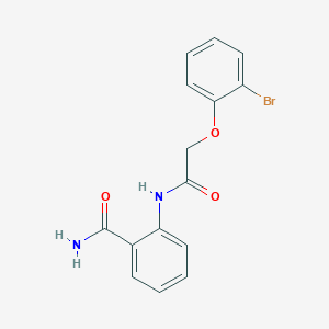 molecular formula C15H13BrN2O3 B5529349 2-[[2-(2-Bromophenoxy)acetyl]amino]benzamide 