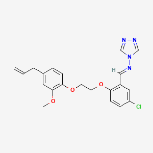 molecular formula C21H21ClN4O3 B5529362 (E)-1-[5-chloro-2-[2-(2-methoxy-4-prop-2-enylphenoxy)ethoxy]phenyl]-N-(1,2,4-triazol-4-yl)methanimine 
