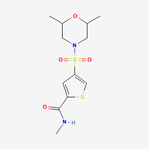 molecular formula C12H18N2O4S2 B5529396 4-(2,6-dimethylmorpholin-4-yl)sulfonyl-N-methylthiophene-2-carboxamide 