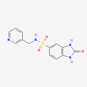 molecular formula C13H12N4O3S B5529445 2-OXO-N~5~-(3-PYRIDYLMETHYL)-2,3-DIHYDRO-1H-1,3-BENZIMIDAZOLE-5-SULFONAMIDE 