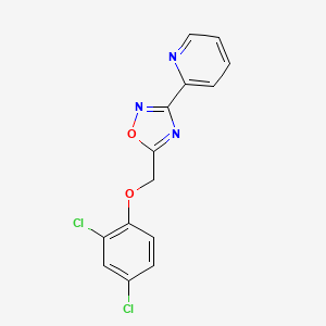 molecular formula C14H9Cl2N3O2 B5529485 5-[(2,4-Dichlorophenoxy)methyl]-3-pyridin-2-yl-1,2,4-oxadiazole 