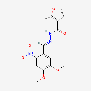 molecular formula C15H15N3O6 B5529509 N-[(E)-(4,5-dimethoxy-2-nitrophenyl)methylideneamino]-2-methylfuran-3-carboxamide 