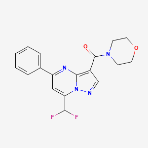 molecular formula C18H16F2N4O2 B5529622 [7-(DIFLUOROMETHYL)-5-PHENYLPYRAZOLO[1,5-A]PYRIMIDIN-3-YL](MORPHOLINO)METHANONE 