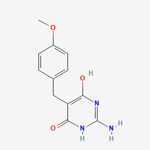molecular formula C12H13N3O3 B5529763 2-AMINO-5-[(4-METHOXYPHENYL)METHYL]PYRIMIDINE-4,6-DIOL 