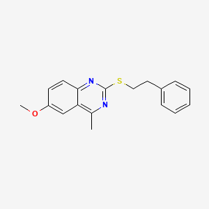 molecular formula C18H18N2OS B5529889 6-Methoxy-4-methyl-2-[(2-phenylethyl)sulfanyl]quinazoline 