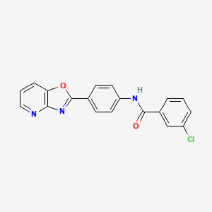 molecular formula C19H12ClN3O2 B5529992 3-chloro-N-[4-([1,3]oxazolo[4,5-b]pyridin-2-yl)phenyl]benzamide 