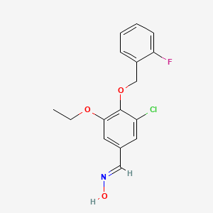 molecular formula C16H15ClFNO3 B5530001 (NE)-N-[[3-chloro-5-ethoxy-4-[(2-fluorophenyl)methoxy]phenyl]methylidene]hydroxylamine 