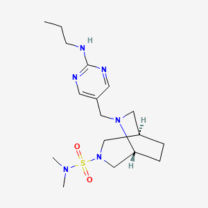 molecular formula C17H30N6O2S B5530044 (1R,5R)-N,N-dimethyl-6-[[2-(propylamino)pyrimidin-5-yl]methyl]-3,6-diazabicyclo[3.2.2]nonane-3-sulfonamide 