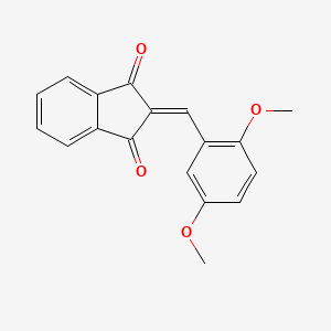 molecular formula C18H14O4 B5530065 1H-Indene-1,3(2H)-dione, 2-[(2,5-dimethoxyphenyl)methylene]- CAS No. 67200-96-8