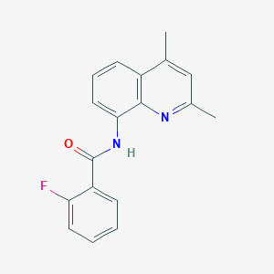 molecular formula C18H15FN2O B5530279 N-(2,4-dimethylquinolin-8-yl)-2-fluorobenzamide 