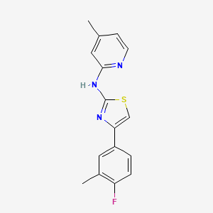 molecular formula C16H14FN3S B5530283 N-[4-(4-fluoro-3-methylphenyl)-1,3-thiazol-2-yl]-4-methylpyridin-2-amine 