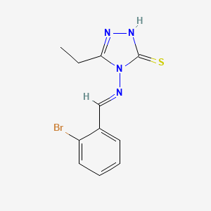 molecular formula C11H11BrN4S B5530460 4-[(E)-(2-bromophenyl)methylideneamino]-3-ethyl-1H-1,2,4-triazole-5-thione 