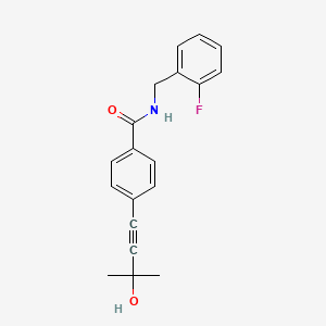 molecular formula C19H18FNO2 B5530468 N-(2-FLUOROBENZYL)-4-(3-HYDROXY-3-METHYL-1-BUTYNYL)BENZAMIDE 