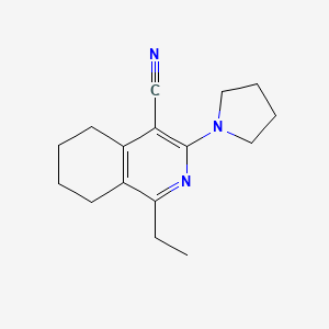 molecular formula C16H21N3 B5530565 1-Ethyl-3-(pyrrolidin-1-yl)-5,6,7,8-tetrahydroisoquinoline-4-carbonitrile 